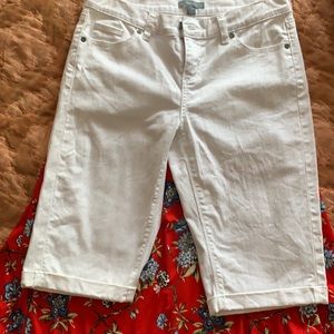 White denim 12!inch walking shorts